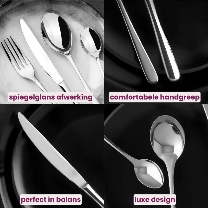 Ensemble de couverts Sambonet Taste Noir 36 pièces