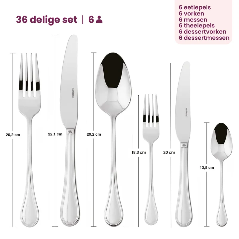 Ensemble de couverts Sambonet Royal Or 36 pièces