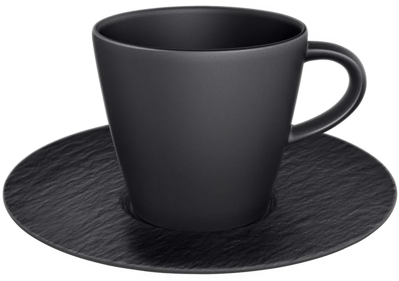 Tasse à café et soucoupe Villeroy & Boch Manufacture Rock - Noir - 160 ml