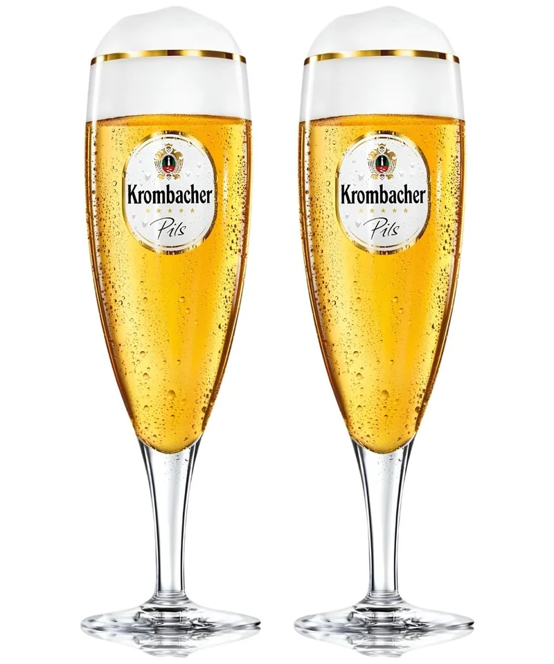 Verres à bière Krombacher sur pied 300 ml - 2 pièces
