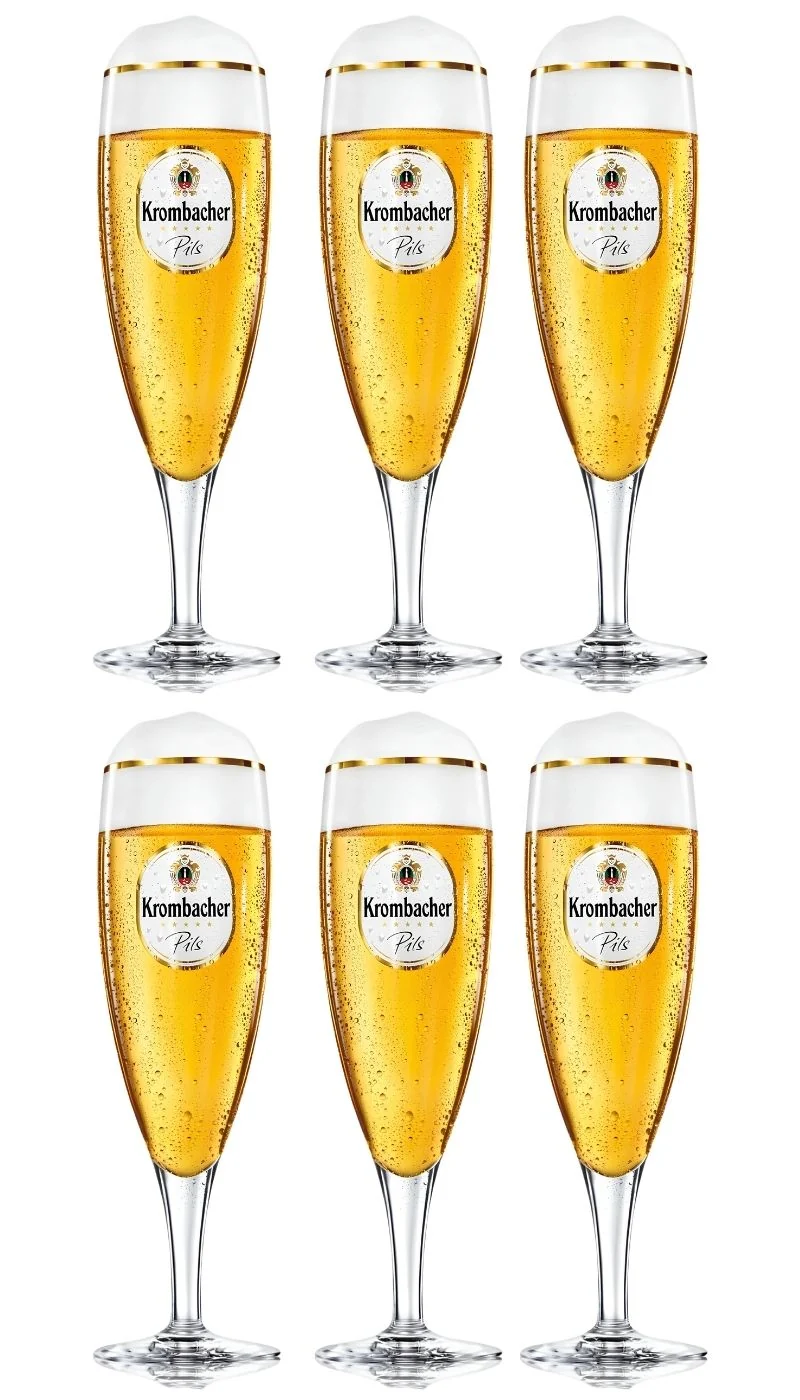 Verres à bière Krombacher sur pied 300 ml - 6 pièces