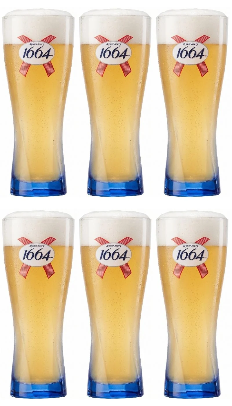 Verres à bière Kronenbourg 1664 Blanc 330 ml - 6 pièces