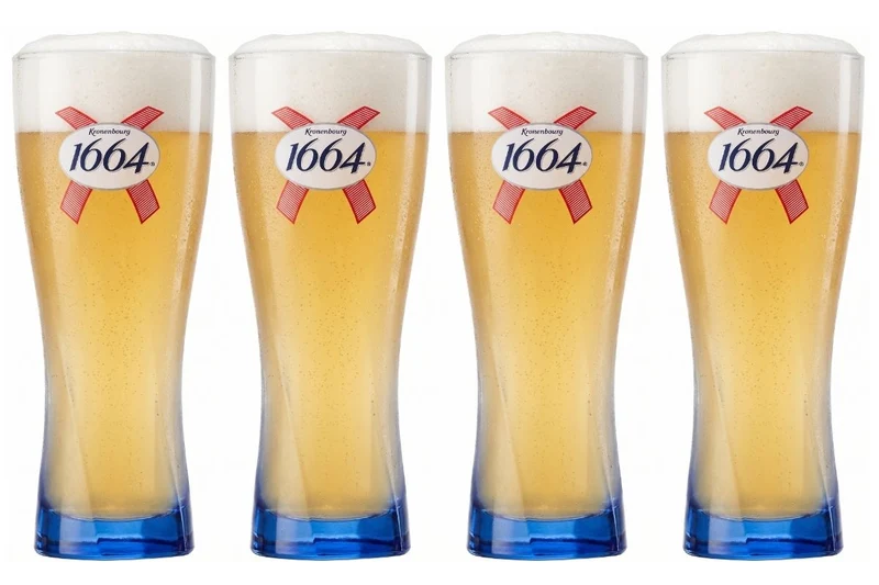 Verres à bière Kronenbourg 1664 Blanc 330 ml - 4 pièces