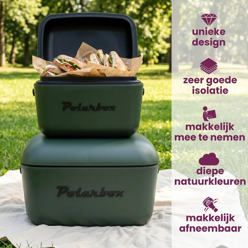 Glacière Polarbox - Glacière avec Bandoulière - Green Forest-Black - 12 litres