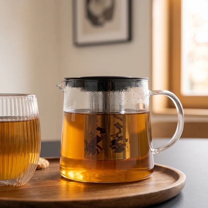 Théière Cookinglife - Avec filtre en inox - En verre borosilicate - 1500 ml