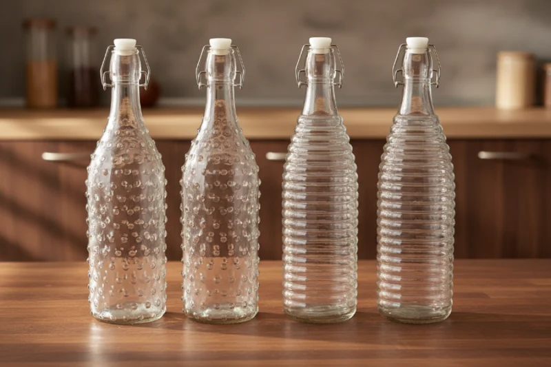 Set de bouteilles Cookinglife - Bouchon à levier - Dots&Lines - 1 L - 4 pièces
