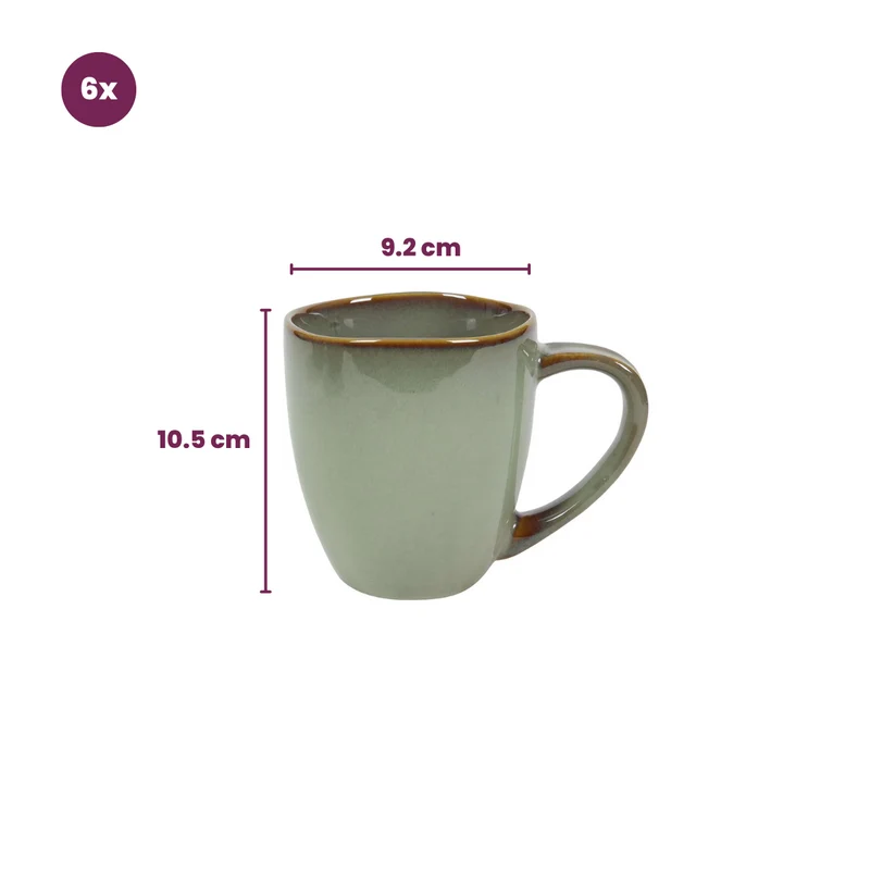 Ensemble de mugs Cookinglife - Mugs a café - Sabi - 450 ml - 6 pieces