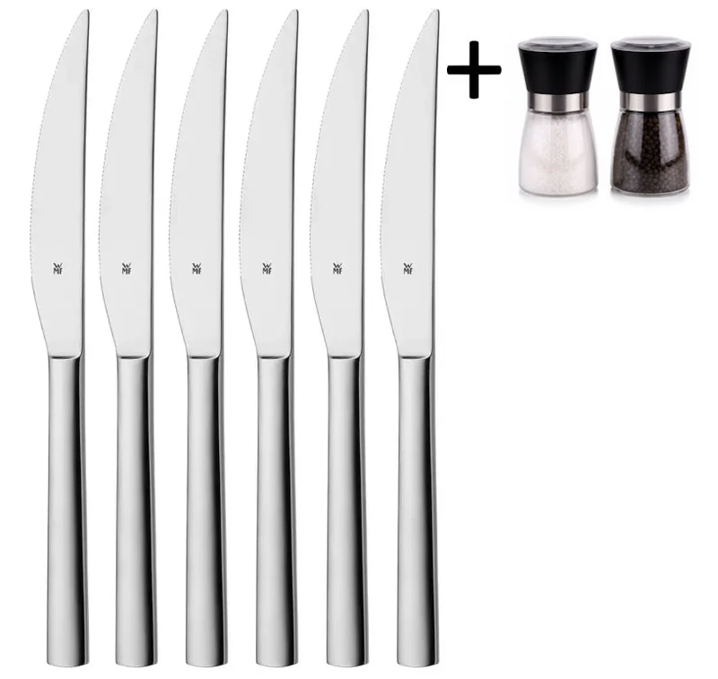 Ensemble de couteaux à steak WMF - en inox - Nuova - 23 cm - 6 pièces