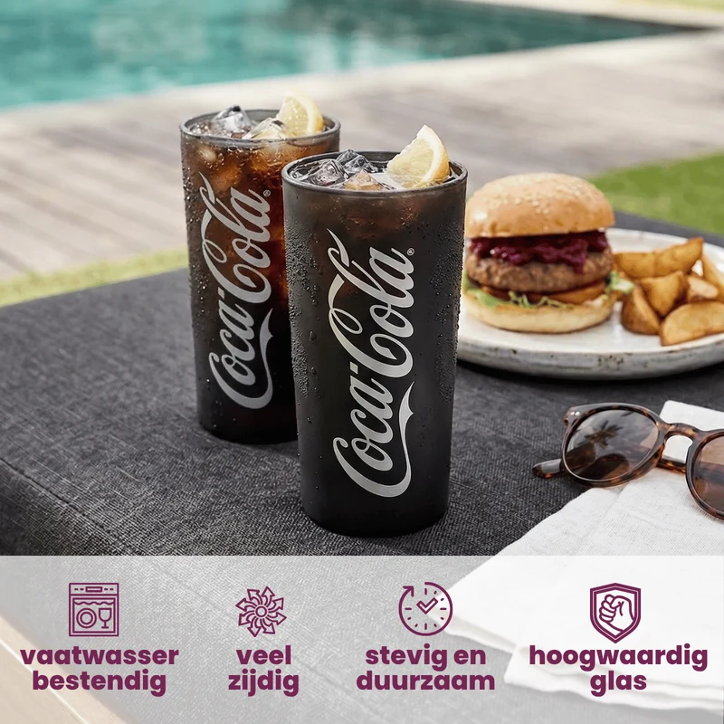 Set de verres long drink Coca Cola - Verres à soda - Frozen - 270 ml - 4 pièces