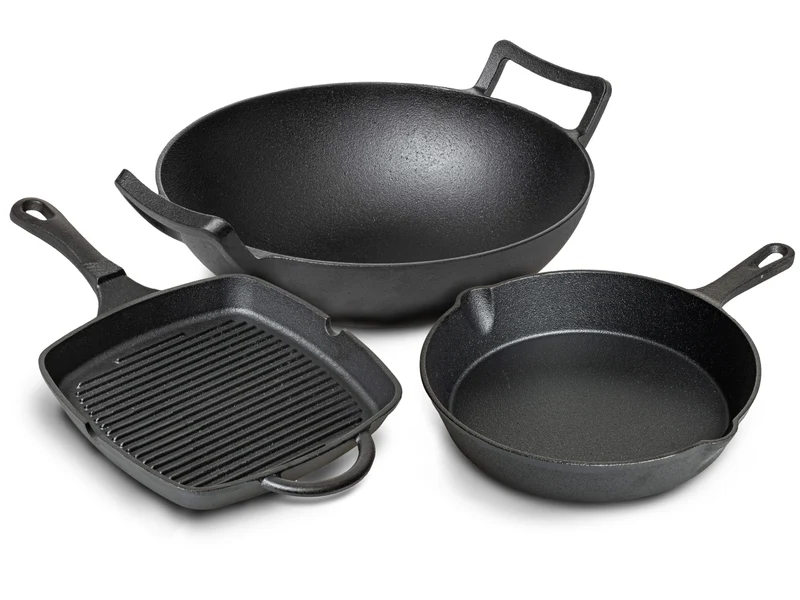 Ensemble de poêles Blackwell - Wok - Série Fonte - 23 x 23 cm - 3 pièces