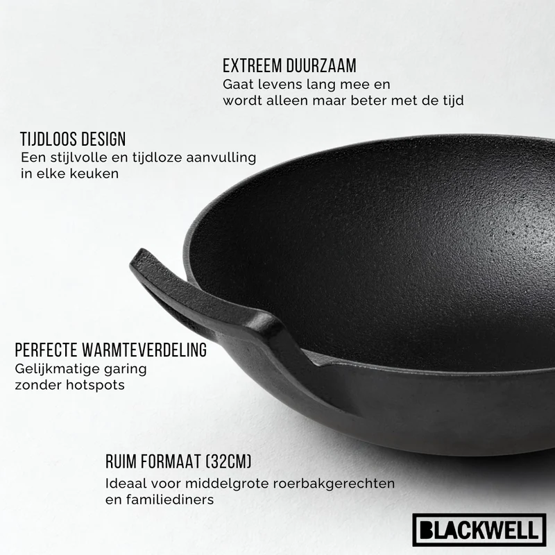 Ensemble de poêles Blackwell - Wok - Série Fonte - 23 x 23 cm - 3 pièces