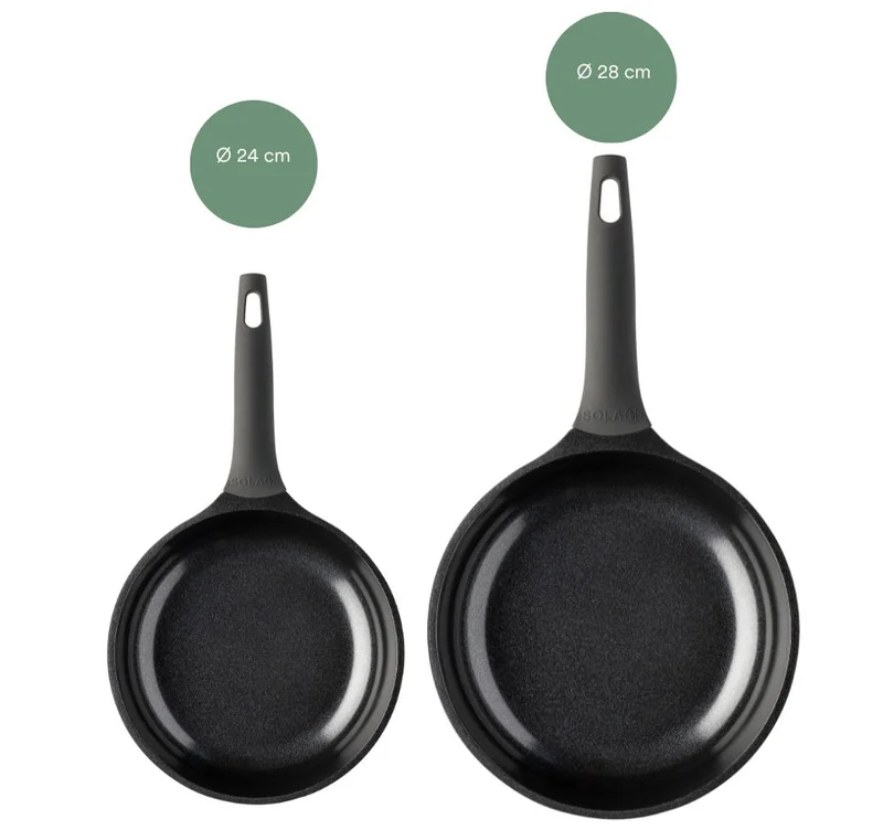 Sola Batterie de cuisine Ceramic Deluxe 2 pièces ø 24 & 28 cm - revêtement antiadhésif céramique