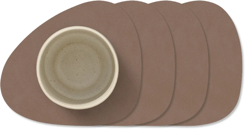 Ensemble de dessous de verre LIND DNA - en cuir - Nupo - 13 x 11 cm - 4 pièces