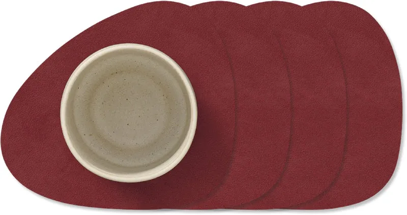 Ensemble de dessous de verre LIND DNA - en cuir - Nupo - 13 x 11 cm - 4 pièces