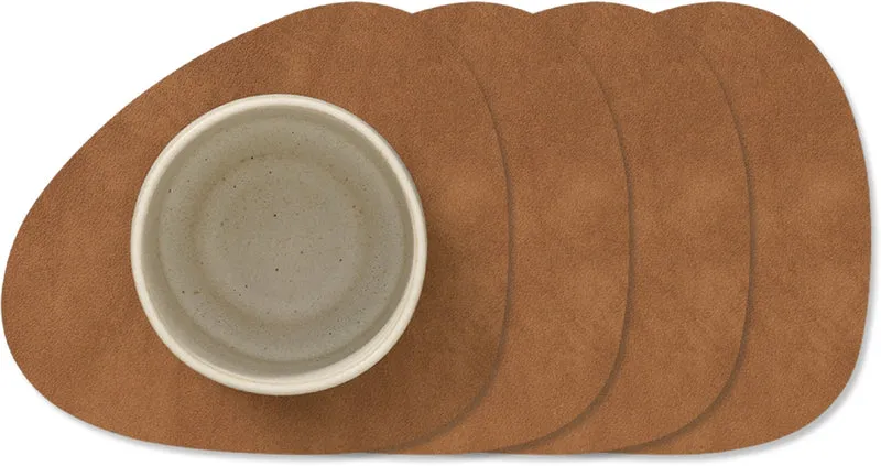 Ensemble de dessous de verre LIND DNA - en cuir - Nupo - 13 x 11 cm - 4 pièces