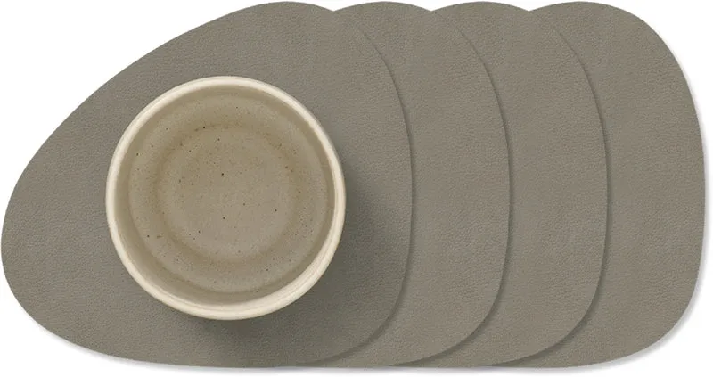 Ensemble de dessous de verre LIND DNA - en cuir - Nupo - 13 x 11 cm - 4 pièces
