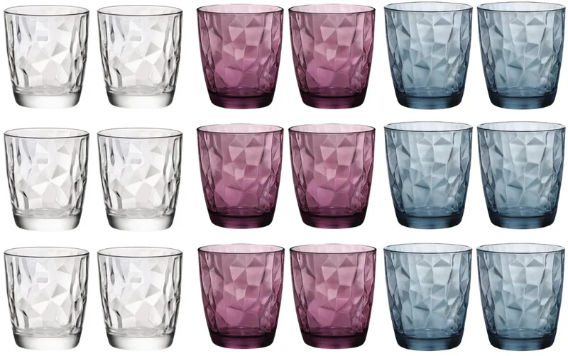 Set de verres à eau Bormioli Rocco - Gobelets - Diamond - 300 ml - 18 pièces