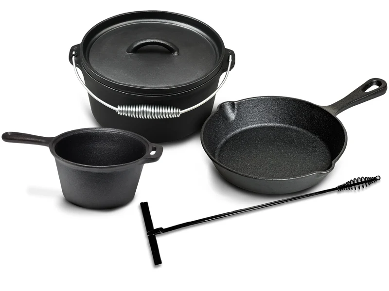 Set de casseroles Blackwell - Cocotte en fonte - Cook & Grill - 25 cm - 4 pièces