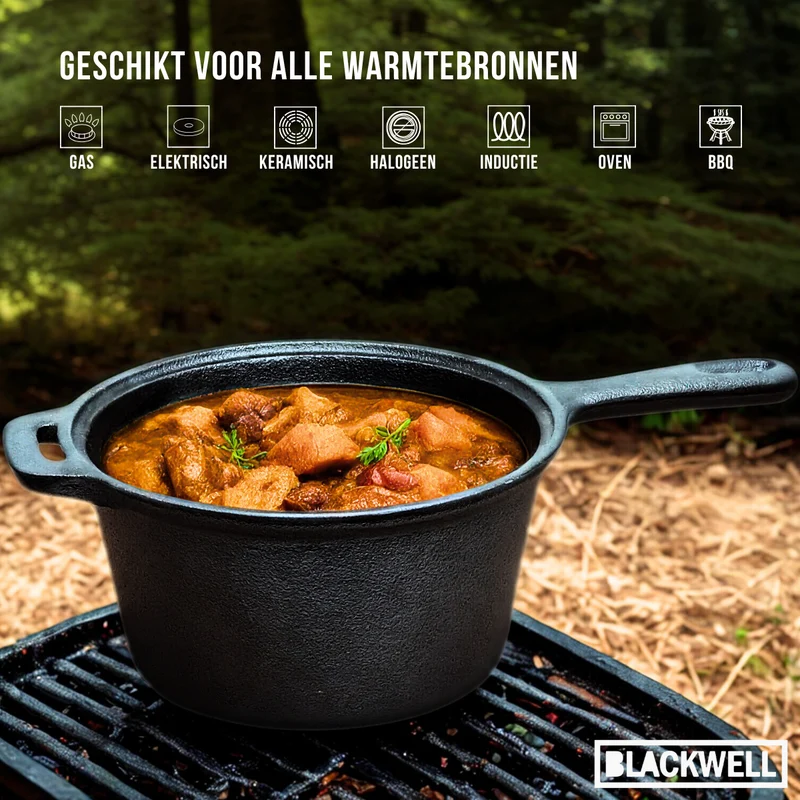 Set de casseroles Blackwell - Cocotte en fonte - Cook & Grill - 25 cm - 4 pièces