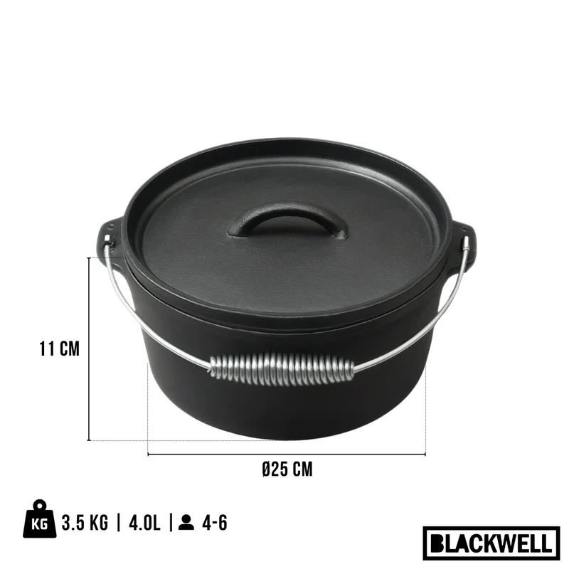 Set de casseroles Blackwell - Cocotte en fonte - Cook & Grill - 25 cm - 4 pièces