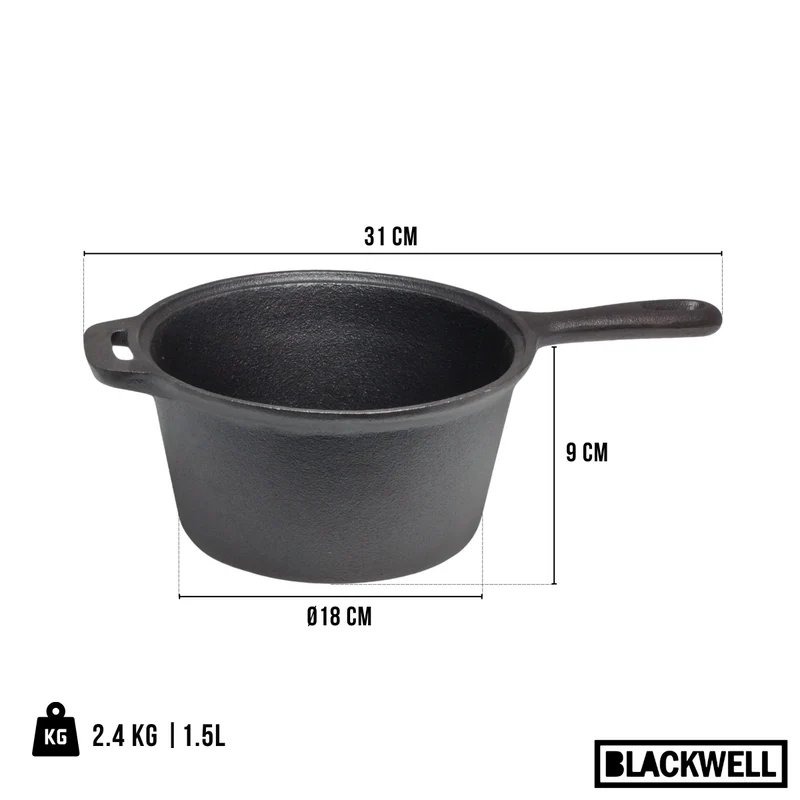 Set de casseroles Blackwell - Cocotte en fonte - Cook & Grill - 25 cm - 4 pièces