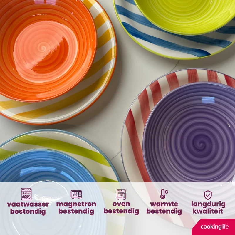 Ensemble de mugs Cookinglife - Mugs a café - Summer Vibes - 340 ml - 6 pièces