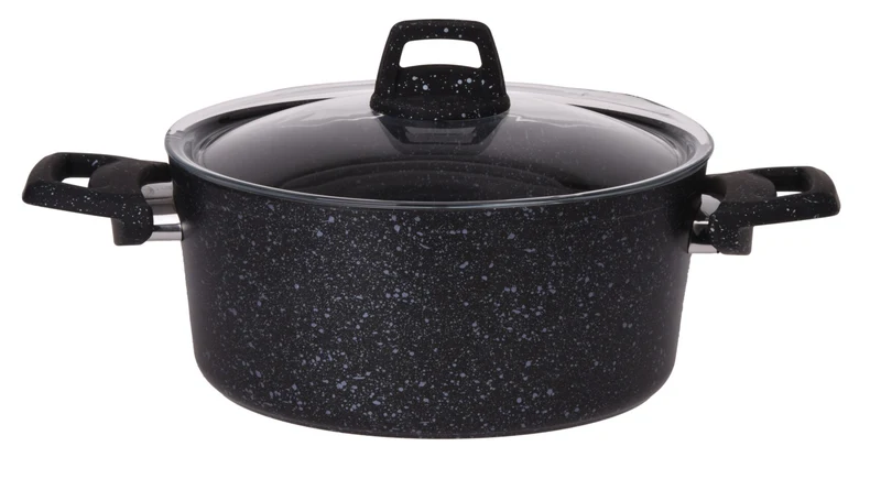 Set de faitout Cookinglife - Faitout rond - Black Speckle - 3,5 L - 2 pièces
