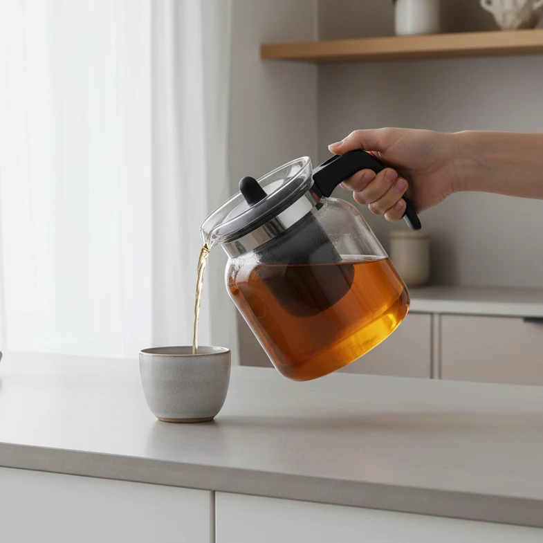 Théière Cookinglife - Avec filtre à thé - en verre borosilicate - 1500 ml