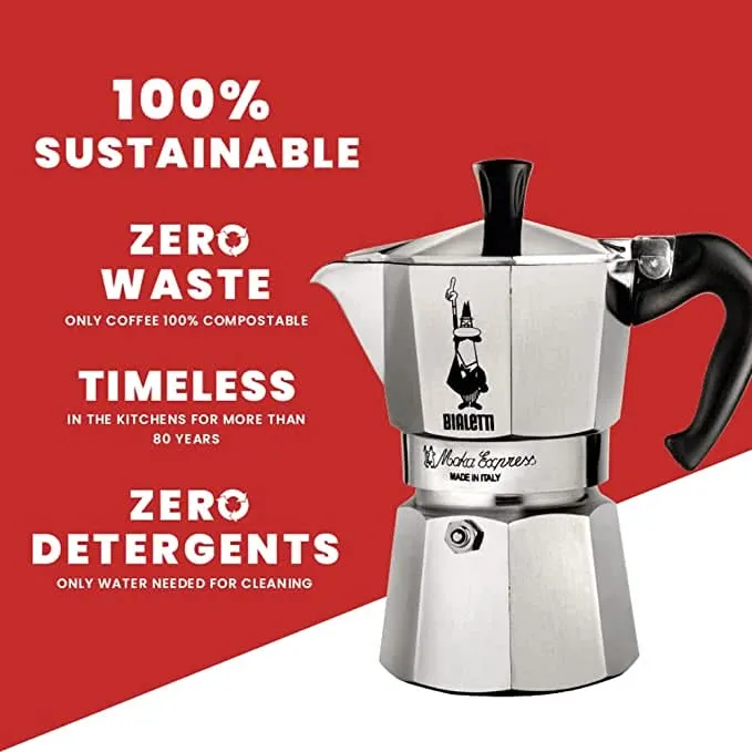 Percolateur Bialetti - Cafetière moka - Moka Express - 420 ml - en aluminium