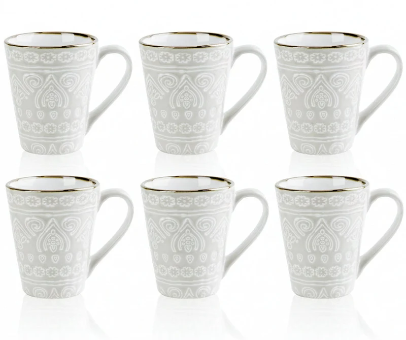 Ensemble de mugs Cosy & Trendy - Mugs a café - Murano Beige - 340 ml - 6 pieces