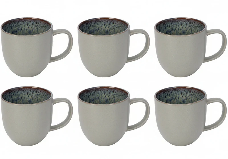 Ensemble de mugs à café Cosy & Trendy - en grès - Oona - 340 ml - 6 pièces