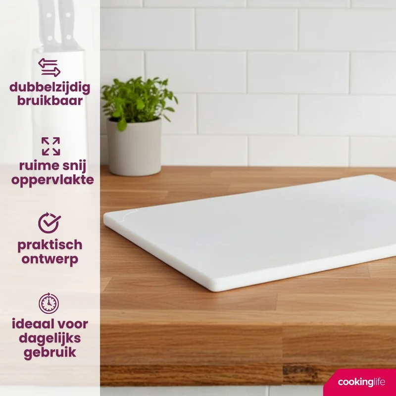 Planche à découper Cookinglife HACCP Blanche 45 x 30 cm - pour produits laitiers & pain