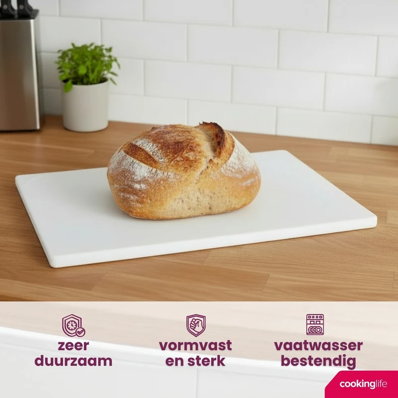Planche à découper Cookinglife HACCP Blanche 45 x 30 cm - pour produits laitiers & pain