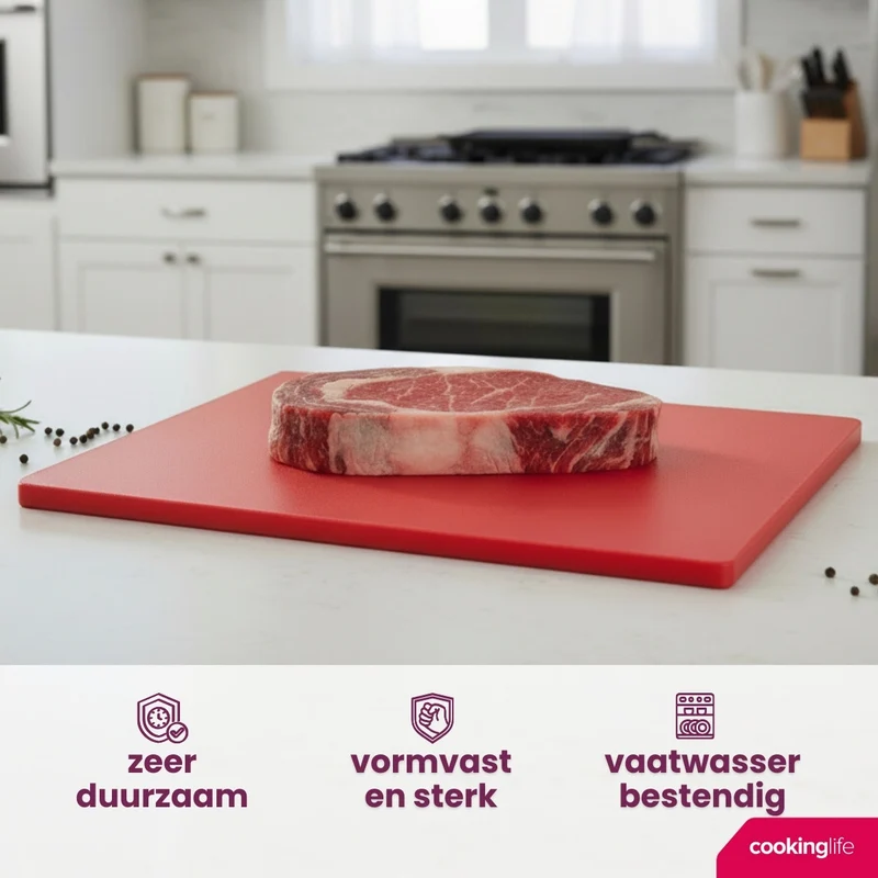 Planche à découper Cookinglife HACCP Rouge 45 x 30 cm - pour viande