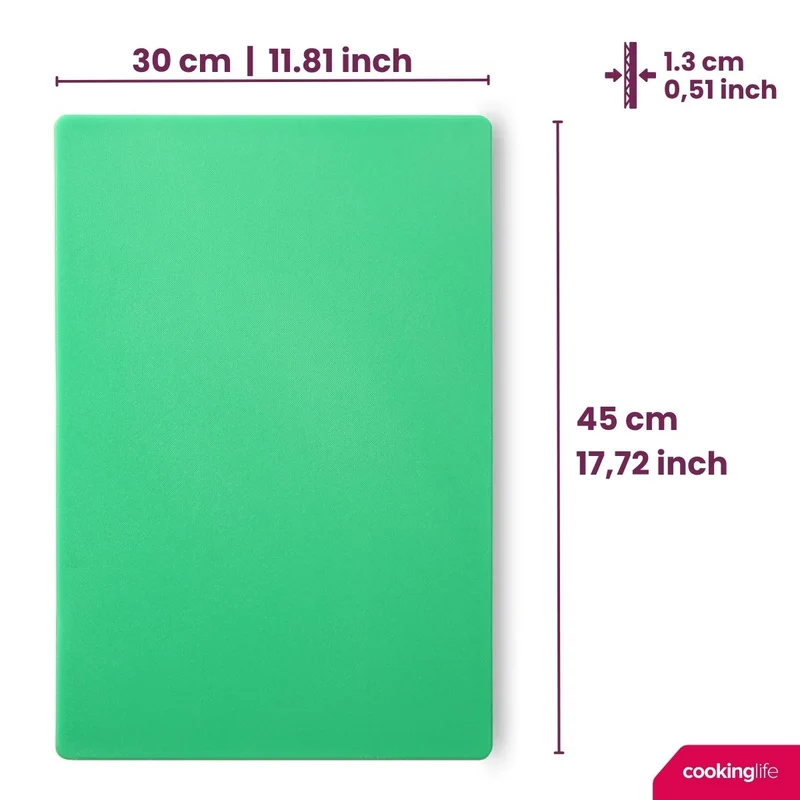 Planche à découper Cookinglife HACCP Verte 45 x 30 cm - pour légumes & fruits