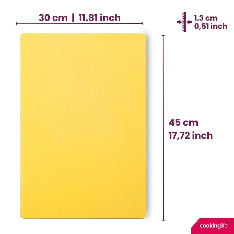 Planche à découper Cookinglife HACCP Jaune 45 x 30 cm - pour volaille