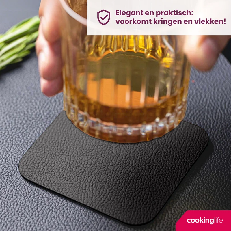 Set de placemats Cookinglife - en cuir vegan - Placemats - 46x33cm - 12 pièces