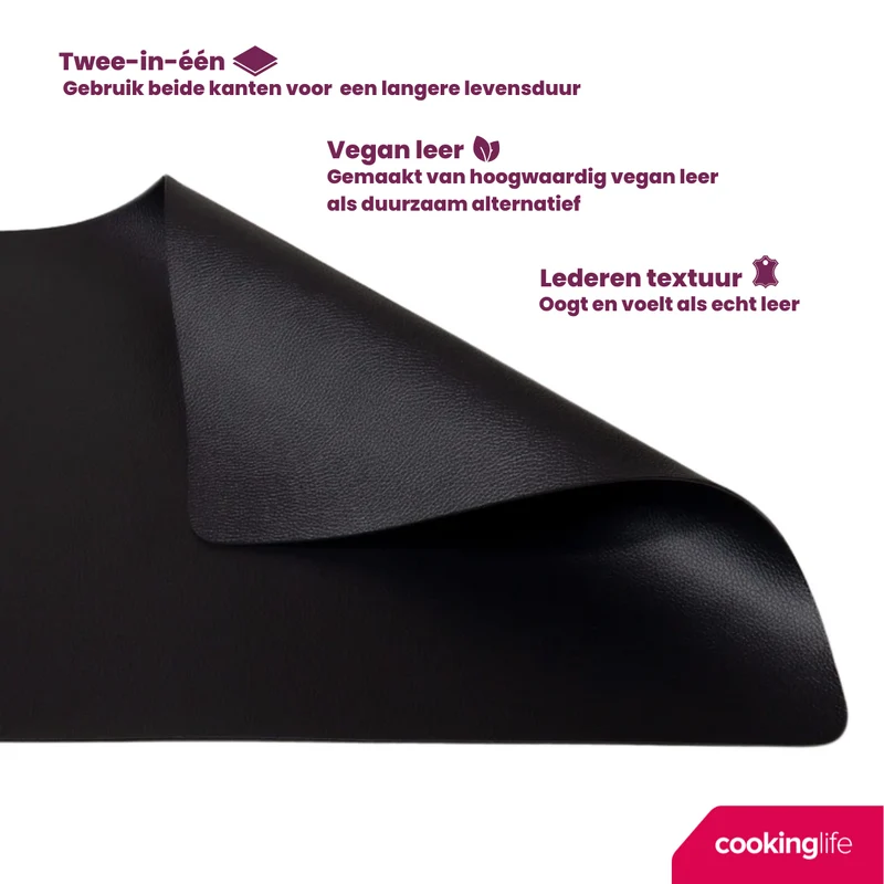 Set de placemats Cookinglife - en cuir vegan - Placemats - 46x33cm - 12 pièces