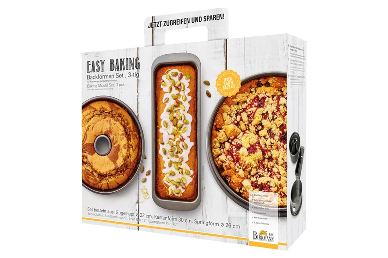 Set de moules Birkmann - Moules a gâteau - Easy Baking - 3 tailles - 3 pièces