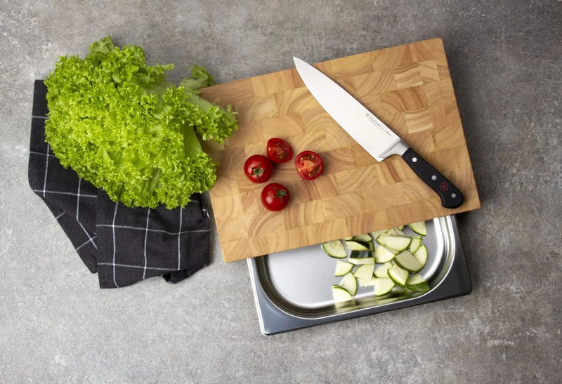 Planche à découper Continenta avec tiroir en inox - Bois - 48 cm x 33 cm