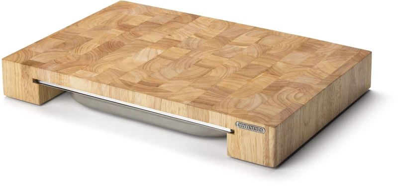 Planche à découper Continenta avec tiroir en inox - Bois - 48 cm x 33 cm