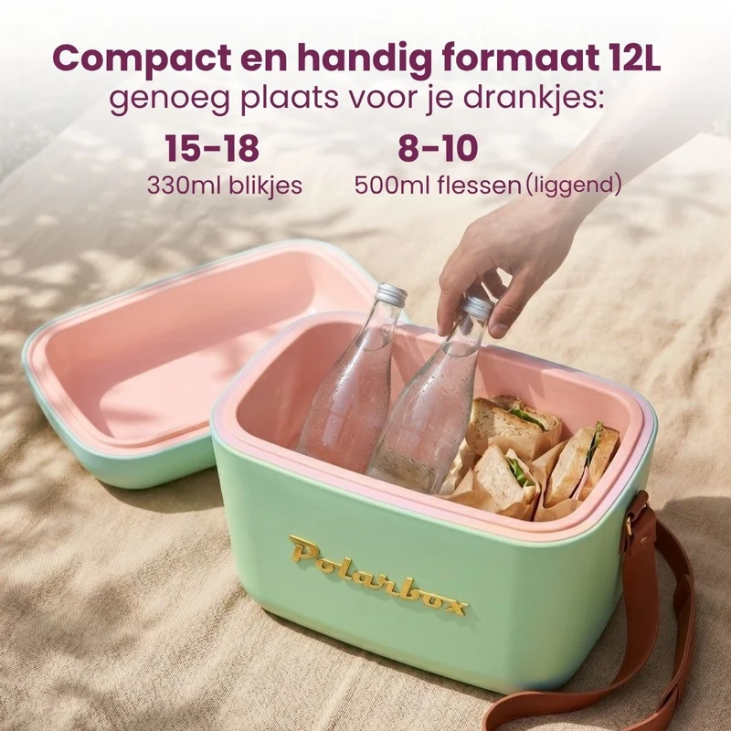 Glacière Polarbox - Glacière avec Bandoulière - Olive Green-Gold - 12 litres