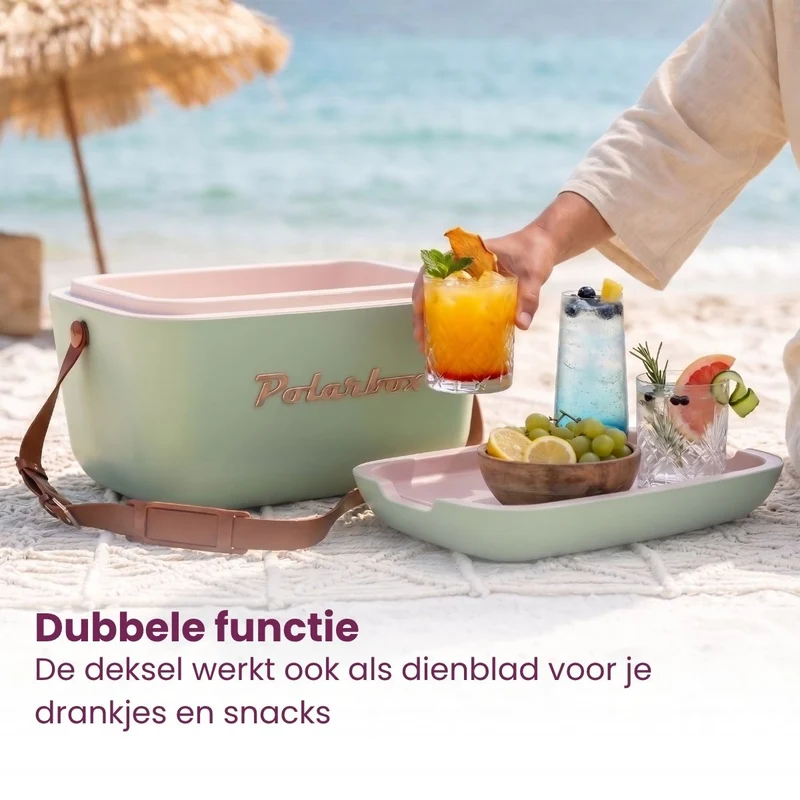Glacière Polarbox - Glacière avec Bandoulière - Olive Green-Gold - 20 litres