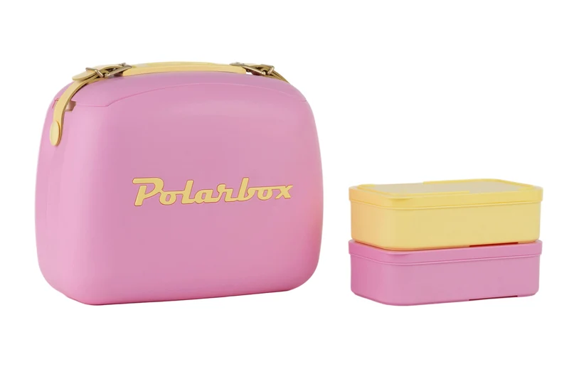 Polarbox Mini Glacière / Sac isotherme avec 2 Boîtes à lunch - Bubblegum-Yellow - 6 litres