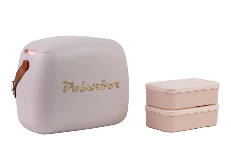 Polarbox Mini Glacière / Sac Isotherme avec 2 Boîtes à Lunch - Pearl-Gold - 6 litres