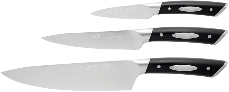 Ensemble de couteaux SCANPAN Classic 3 pièces - Couteau de chef, Couteau d'office & Couteau éplucheur