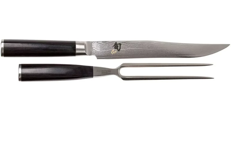 Kai Carving Set Shun Classic (Couteau à découper + Fourchette à viande) - 2 pièces - DMS-200