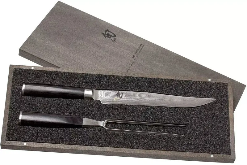 Kai Carving Set Shun Classic (Couteau à découper + Fourchette à viande) - 2 pièces - DMS-200