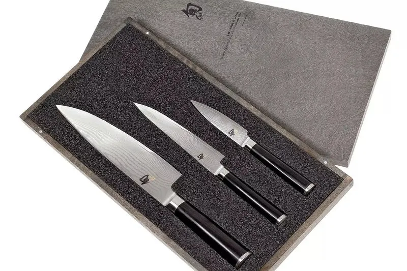 Set de couteaux Kai Shun Classic (couteau de bureau + couteau universel + couteau de chef) 3 pièces - DMS-300