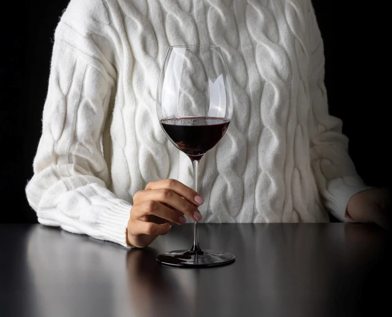 Verre à vin rouge Riedel Fatto A Mano Black Tie - Hermitage / Syrah - 668 ml